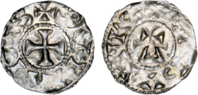 LYONNAIS
Rois de Bourgogne, Conrad le Pacifique (937-979) : Denier d'argent
 - TTB 40 (TTB+)
Rare !


B 1126, DF 2525, P 112-21, PR 634-7, MG 16...