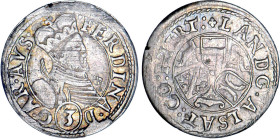 ALSACE
Ensisheim, Ferdinand d'AUTRICHE archiduc (1564-1594) : 3 Kreuzer
 - TTB 40 (TTB+)
Assez Rare !


B 1379, E&L 75-85
 - ARGENT - 2,36g
 -...