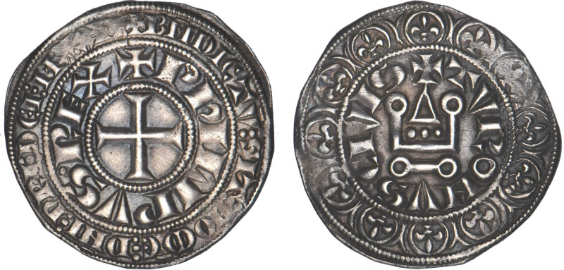 PHILIPPE III le Hardi (1270-1285)
Gros tournois, variété
 - TTB 45 (TTB++)
As...