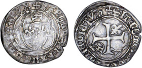 CHARLES VII le Victorieux, 2e période (1436-1461)
Petit blanc à la couronne, 4e émission
 - TTB 35 (TTB)
Point 19e : St-Lô - Rare !


D 520c
SA...