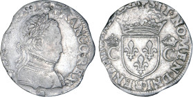 CHARLES IX Maximilien (1560-1574)
Teston 6e type, Orléans, frappé par les huguenots
1562 OA - TB 25 (TB++)
flan court - Très Rare !!


D 1073
 ...