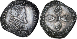 HENRI IV le Grand (1589-1610)
1/2 franc, variété légende commençant en bas
1607 M - TTB 30 (TTB-)



D 1212a, KM# 14
TOULOUSE - ARGENT - 6,91g...