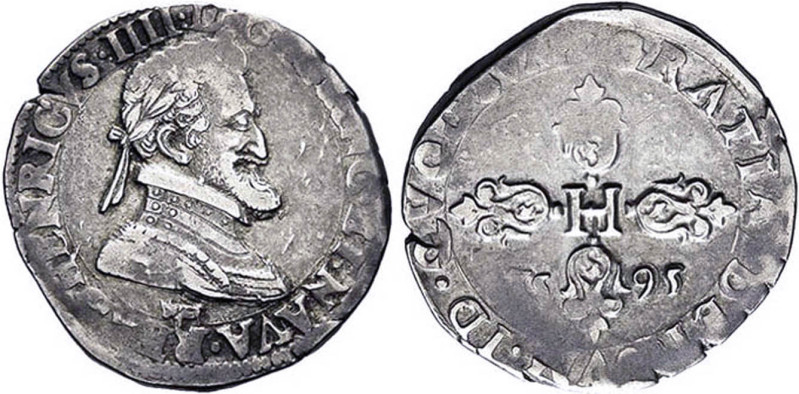 HENRI IV le Grand (1589-1610)
1/2 franc du Béarn, 1er type
1595 PAU - TB 25 (T...