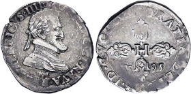 HENRI IV le Grand (1589-1610)
1/2 franc du Béarn, 1er type
1595 PAU - TB 25 (TB++)
Rarissime !!!


D 1218
PAU - ARGENT - 6,98g
 --------------...