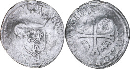 LOUIS XIII le Juste (1610-1643)
15 deniers (douzain contremarqué) au lis
1599 - TB 12 (TB-)
sur B 1070 (Dombes) - Très Rare !!


DR 71, D 1343, ...