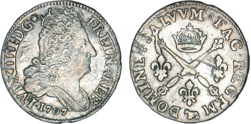 LOUIS XIV le Grand (1643-1715)
10 sols aux insignes de Pau
1707 PAU - TTB 40 (...
