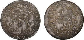 LOUIS XIV monnaies de Perpignan (1644-1654)
Double sol
1644 - TTB 40 (TTB+)
Rare !


DR MP1, D 1609, B 695, P 78-16, KM 12
 - BILLON - 2,29g
 ...
