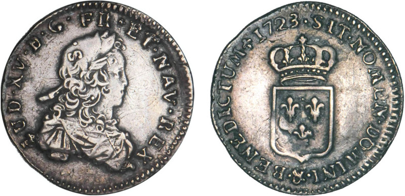 LOUIS XV le Bien aimé (1715-1774)
1/6 d'écu de France
1723 & - TTB 35 (TTB)
r...
