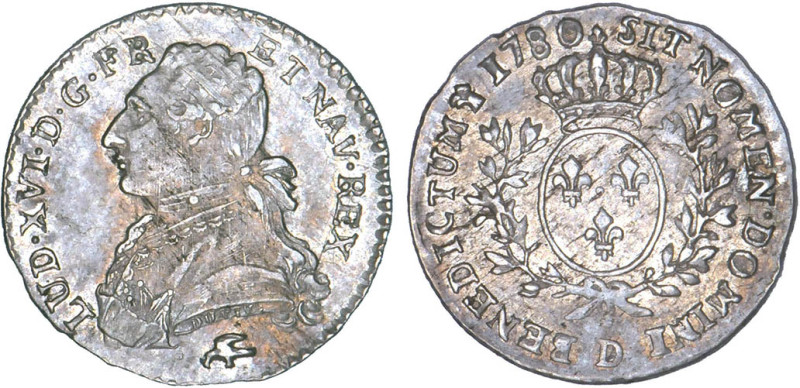 LOUIS XVI (1774-1792/93)
1/10 d'écu aux branches d'olivier & au buste habillé
...