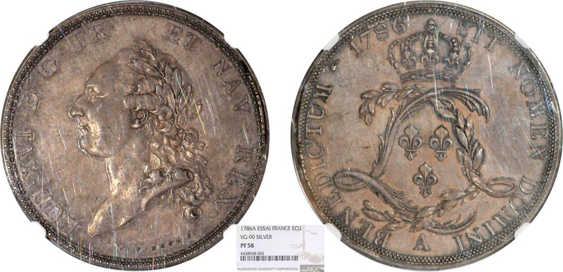 LOUIS XVI (1774-1792/93)
Ecu de Calonne, virole à 6 brisures (d'époque)
1786 A...