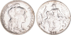 5 CENTIMES
5 CENTIMES type Dupuis
1908 - SPL 60 (SUP+)
ESSAI argent, Très Rare !!, cps li.


G 165, F 119, KM# 842
 - ARGENT - 5,56g
 --------...