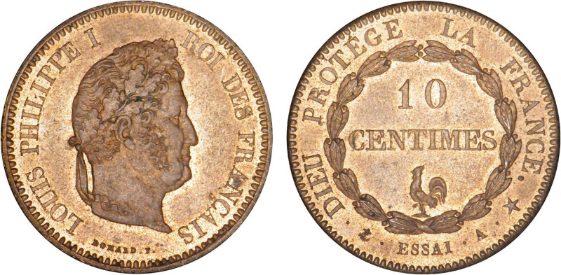 DÉCIME, 10 CENTIMES
10 CENTIMES, Louis-Philippe I, ESSAI type "Dieu protège la ...