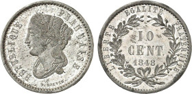 DÉCIME, 10 CENTIMES
10 CENTIMES, concours de Boivin
1848 - SPL 61 (SUP+)
Etain - Très Rare !!, légère oxyda.


G 219
 - ÉTAIN - 8,34g
 -------...