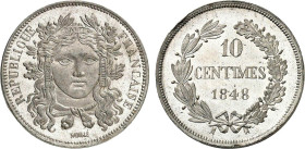DÉCIME, 10 CENTIMES
10 CENTIMES, concours de Moullé
1848 - SPL 63 (SUP++)
Etain - Rare !


G 234
 - ÉTAIN - 8,43g
 ---------------------------...