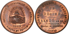DÉCIME, 10 CENTIMES
UN DÉCIME, de la banque du peuple (1848)
AN 56 - FDC 64 (FDC)
Rare !


VG 3211
 - BRONZE - 
 -----------------------------...