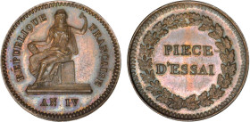DÉCIME, 10 CENTIMES
10 CENTIMES (module de) République Française
AN IV - SPL 62 (SUP++)
Très Rare !!


G 257
 - BRONZE - 9,78g
 --------------...