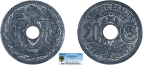 2 DÉCIMES, 20 CENTIMES
20 CENT. (Lindauer en zinc)
1945 C - SPL 63 (SUP++)
PCGS MS63 - Très Rare en l'état !!


G 324, F 155, KM# 907
CASTELSAR...
