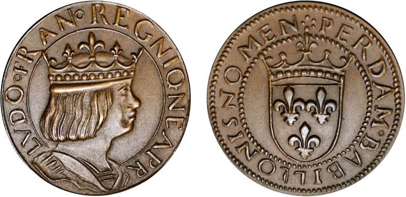 1/4 FRANC, 25 CENTIMES
25 CENTIMES (module de) au type du ducat de Louis XII co...