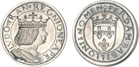 1/4 FRANC, 25 CENTIMES
25 CENTIMES (module de) au type du ducat de Louis XII couronné - 1881
N.D. - FDC 65 (FDC)
Maillechort, flan brillant - Rare ...