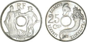 1/4 FRANC, 25 CENTIMES
25 Cmes ESSAI de Y. Peter
1913 a) - SPL 62 (SUP++)
24 mm - Rare !


G 374
 - NICKEL - 5,06g
 --------------------------...