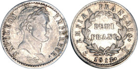 1/2 FRANC, 50 CENTIMES
DEMI FRANC au revers Empire Français
1812 T - TTB 35 (TTB)
Rare !


G 399, F 178, KM# 691
NANTES - ARGENT - 
 ---------...