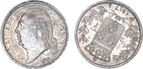 1/2 FRANC, 50 CENTIMES
1/2 F, Louis XVIII
1817 A - SUP 58 (SUP)
frappe décalée de 150° - Rare !


G 401, F 179, KM# 708
PARIS - ARGENT - 
 ---...