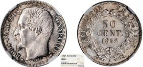 1/2 FRANC, 50 CENTIMES
50 CENT. Louis-Napoléon Bonaparte
1852 A - SPL 63 (SUP++)
NGC MS64 - Rare en l'état !


G 412, F 185, KM# 793
PARIS - AR...