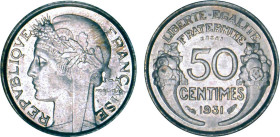 1/2 FRANC, 50 CENTIMES
50 CENTIMES type Morlon (cuivre aluminium)
1931 - SPL 62 (SUP++)
ESSAI - Assez Rare !, étamé


G 423, F 192, KM# 894.1-2...