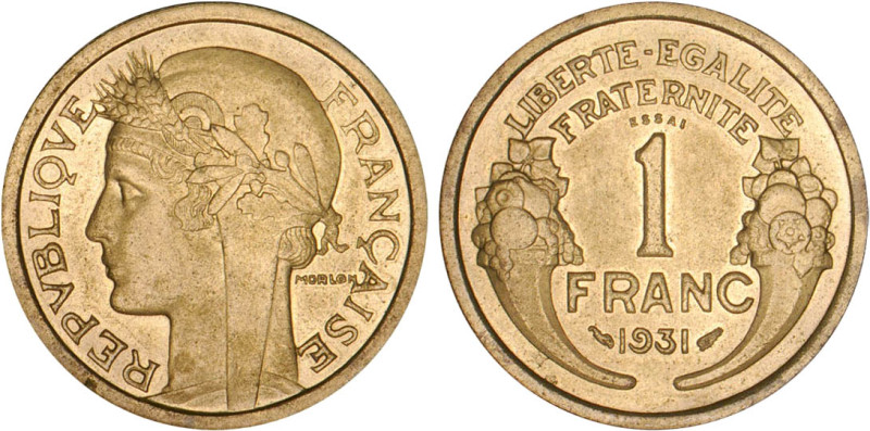 1 FRANC
1 FRANC type Morlon (cuivre aluminium)
1931 - SPL 62 (SUP++)
PIEFORT ...