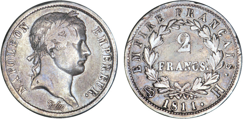 2 FRANCS
2 FRANCS au revers Empire Français
1811 H - TTB 30 (TTB-)
Très Rare ...