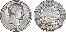 2 FRANCS
2 FRANCS au revers Empire Français
1811 H - TTB 30 (TTB-)
Très Rare !!


G 501, F 255, KM# 693
LA ROCHELLE - ARGENT - 
 -------------...