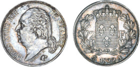 2 FRANCS
2 F, Louis XVIII
1822 A - TTB 45 (TTB++)



G 513, F 257, KM# 710
PARIS - ARGENT - 
 ----------------------------------------
2 FRAN...