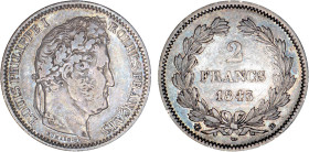 2 FRANCS
2 FRANCS Louis-Philippe I
1843 BB - TTB 40 (TTB+)
Rare !


G 520, F 260, KM# 743
STRASBOURG - ARGENT - 
 ----------------------------...