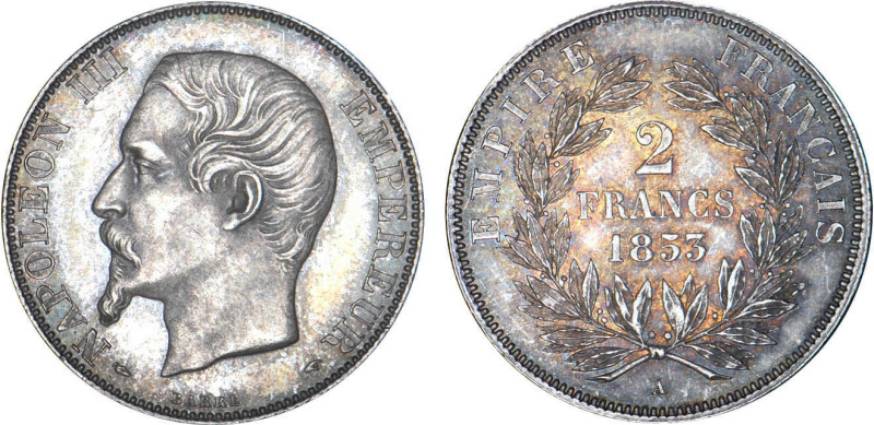 2 FRANCS
2 FRANCS Napoléon III, tête nue
1853 A - SPL 61 (SUP+)
Très Rare !!...