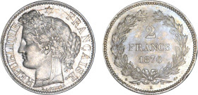 2 FRANCS
2 FRANCS type Cérès, sans légende
1870 K - SPL 63 (SUP++)
Ancre - Rare en l'état !


G 529, F 264, KM# 816
BORDEAUX - ARGENT - 9,96g
...