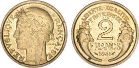 2 FRANCS
2 FRANCS type Morlon (cuivre aluminium)
1931 - SPL 62 (SUP++)
ESSAI - Assez Rare !


G 535, F 268, KM# 886
 - CUPRO-ALUMINIUM - 
 ---...