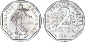 2 FRANCS
2 FRANCS type semeuse (nickel)
1991 - SPL 61 (SUP+)
Très Rare !!
Frappe monnaie

G 547, F 272, KM# 942.1
 - NICKEL - 
 --------------...