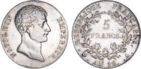 5 FRANCS
5 FRANCS Napoléon empereur (type intermédiaire)
AN12 A - TTB 40 (TTB+)
Assez Rare !


G 579, F 302, KM# 660
PARIS - ARGENT - 
 ------...