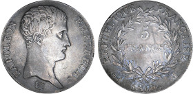 5 FRANCS
5 FRANCS Napoléon empereur (calendrier grégorien)
1807 M - TTB 40 (TTB+)
Assez Rare !


G 581, F 304, KM# 673
TOULOUSE - ARGENT - 
 -...