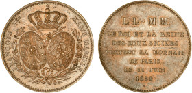 5 FRANCS
5 FRANCS (module de) Paris 11 Juin 1830 (François I et Isabelle)
1830 d) - SUP 59 (SUP)
Bronze - Rare ! - infimes coups tr.


G 648, KM...