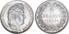 5 FRANCS
5 FRANCS Louis-Philippe I, transitoire, tranche en creux
1831 D - SPL 61 (SUP+)
Très Rare en l'état !!


G 677, F 319, KM# 744
LYON - ...