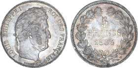 5 FRANCS
5 FRANCS Louis-Philippe I, tête laurée
1834 W - SPL 62 (SUP++)
Rare en l'état !


G 678, F 324, KM# 749
LILLE - ARGENT - 
 ----------...