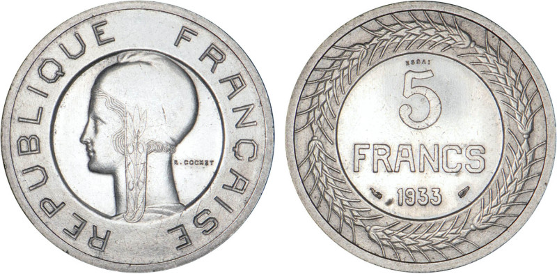 5 FRANCS
5 FRANCS ESSAI de Cochet
1933 - SPL 60 (SUP+)
Nickel - Rare !


G...
