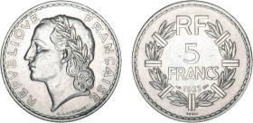 5 FRANCS
5 FRANCS type Lavrillier (nickel)
1933 - SUP 59 (SUP)
ESSAI - Assez Rare !


G 760, F 336, KM# 888
 - NICKEL - 
 --------------------...