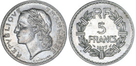 5 FRANCS
5 FRANCS type Lavrillier (nickel)
1937 - TTB 45 (TTB++)
Rare !


G 760, F 336, KM# 888
 - NICKEL - 
 --------------------------------...