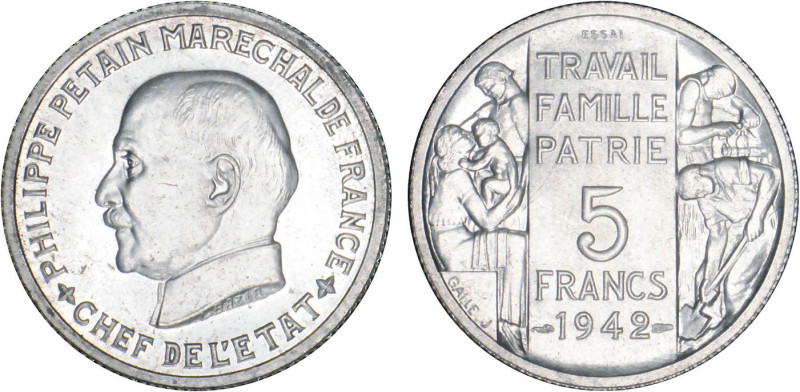 5 FRANCS
5 FRANCS Maréchal Pétain, projet de Bazor & Galle
1942 - SPL 63 (SUP+...