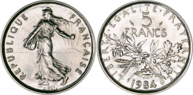 5 FRANCS
5 FRANCS type semeuse (cupro-nickel)
1984 - FDC 67 (FDC)
Rare !


G 771, F 341, KM# 926a.1
 - CUPRO-NICKEL - 
 ----------------------...
