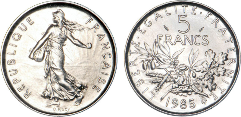 5 FRANCS
5 FRANCS type semeuse (cupro-nickel)
1985 - FDC 67 (FDC)
Rare !

...