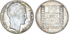 10 FRANCS
10 FRANCS type Turin (argent)
1937 - TTB 45 (TTB++)
Rare !


G 801, F 360, KM# 878
 - ARGENT - 
 -----------------------------------...
