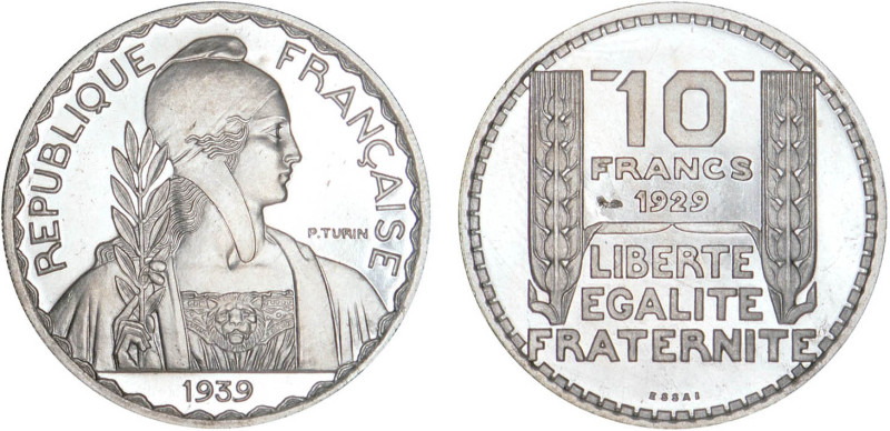 10 FRANCS
10 FRANCS ESSAI de Turin (30 mm)
1939 - FDC 65 (FDC)
Cupro-nickel -...
